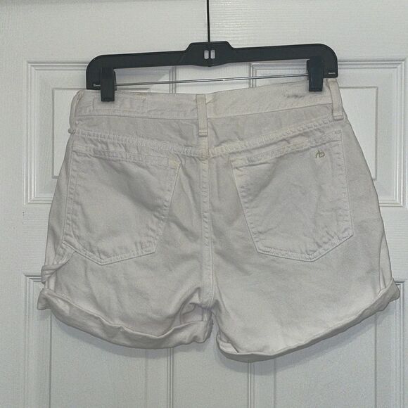 Rag & Bone White Carpenter Cuffed Hem Denim Shorts - Picture 6 of 10